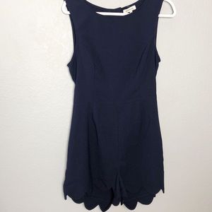 Navy Blue Romper w/ Cut Out Back